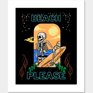 Beach please summer vacation Posters and Art